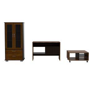 Vitrina + arrimo + mesa de centro Classic caramelo/wengue TuHome