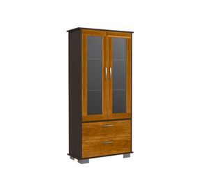 Vitrina + mesa de centro + biblioteca Classic caramelo/wengue TuHome