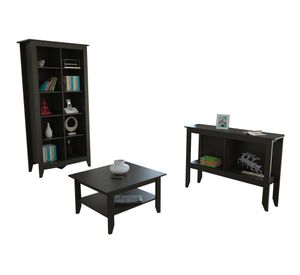 Librero + arrimo + mesa de centro Esencial wengue TuHome