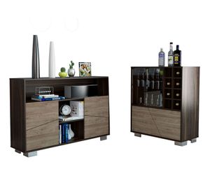 Bar bajo + arrimo Fraktal habano/miel TuHome