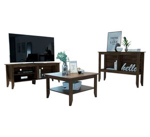 Rack TV 65'' + mesa de centro + arrimo Essential lite coñac TuHome