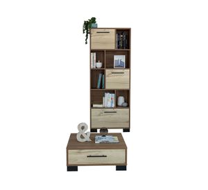 Biblioteca + mesa de centro Marsella gales/duna TuHome