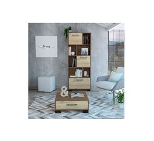 Biblioteca + mesa de centro Marsella gales/duna TuHome