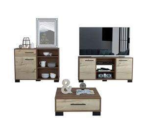 Rack TV 50'' + buffet + mesa de centro Marsella gales/duna TuHome