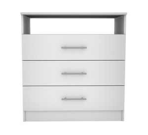 Cómoda 3 cajones Atria melamina blanco claro