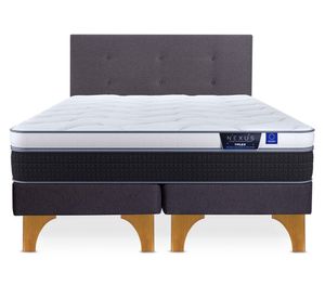 Cama europea 2 plazas Nexus base dividida + respaldo Royal grafito