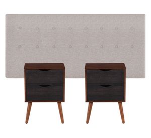 Respaldo king + 2 veladores Tigris Cic