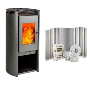 Estufa a leña Rondo 450 Design 10 kW + kit instalación 6"