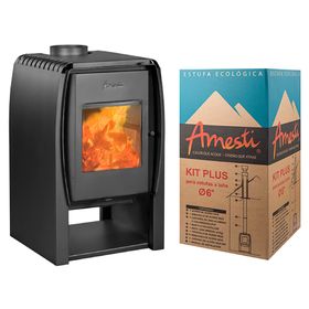 Estufa a leña Nordic 360 9 kW + kit Plus 6"
