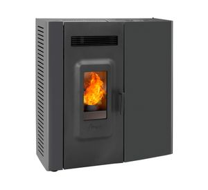 Estufa pellet Slim 9000 negro + kit instalación muro