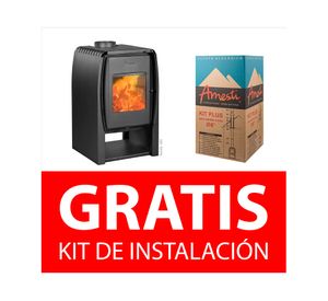 Estufa a leña Nordic 380 10 kW + kit Plus 6"
