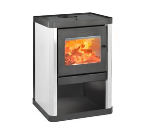 Estufa a leña Classic 400 blanco 10 kW + kit de instalación 6"