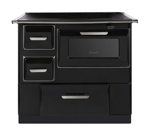 Cocina a leña Angelina negro + kit de Instalación