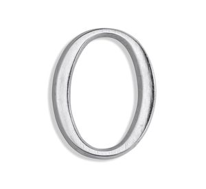 Número 0 níquel satinado 7 cm Poli