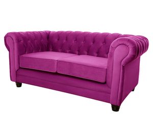 Sofá 2 cuerpos Chesterfield felpa
