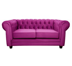 Sofá 2 cuerpos Chesterfield felpa