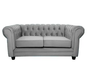 Sofá 2 cuerpos Chesterfield felpa
