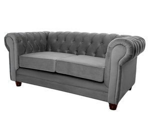 Sofá 2 cuerpos Chesterfield felpa
