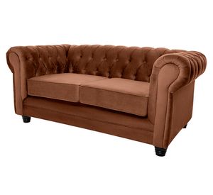 Sofá 2 cuerpos Chesterfield felpa