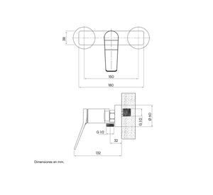 Monomando de ducha Eleganza grafito brillante