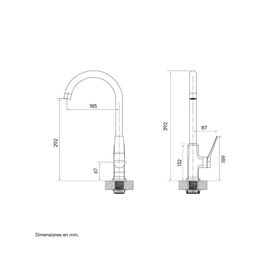 Monoblock lavaplatos Eleganza grafito brillante
