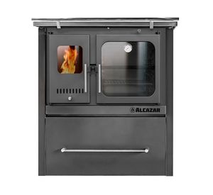 Cocina leña combustión lenta europea M80 Gris