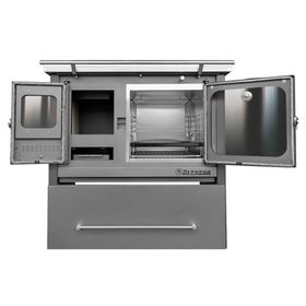 Cocina leña combustión lenta europea M80 Gris
