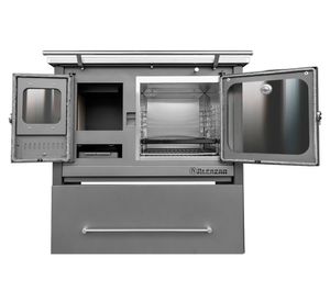 Cocina leña combustión lenta europea M80 Gris