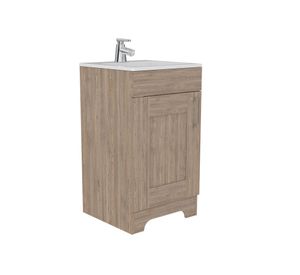 Mueble vanitorio + gabinete espejo + mueble auxiliar baño Barcelona miel TuHome