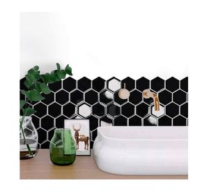 Cerámico Wallsticker Hexágono 1659-1 negro 25.4x25.4 cm 0.07 m2