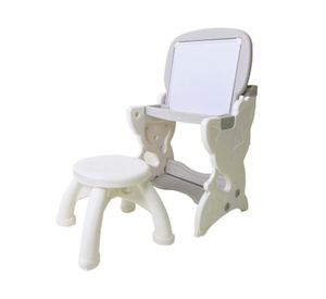 Set Pizarra + Taburete blanca