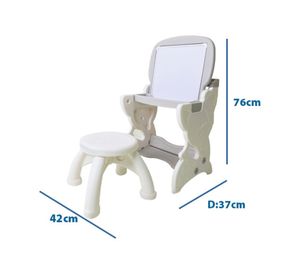 Set Pizarra + Taburete blanca