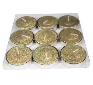 Vela T-light 9 unidades dorado