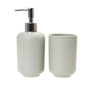 Set accesorios de baño 2 piezas Puntos blanco