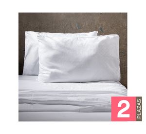 Juego de sábanas 2 plazas microfibra Textura blanco