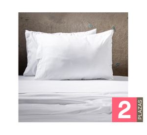 Juego de sábana 2 plazas microfibra Lisas blanco