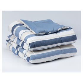 Plumones Rayas azul/beige 2 plazas