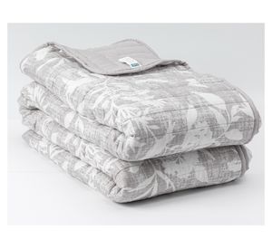 Quilt Flores gris 2 plazas