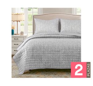 Quilt Reversible gris 2 plazas