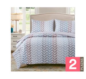 Quilt Zigzag beige 2 plazas