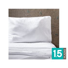 Juego de sábanas 1.5 plazas microfibra Textura blanco