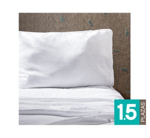 Juego de sábanas 1.5 plazas microfibra Textura blanco