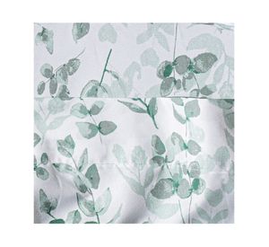 Juego de sábanas 2 plazas microfibra Estampadas Hojas verde