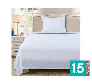Juego de sábanas 1.5 plazas microfibra Guarda verde