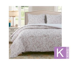 Cubrecama Floral beige claro king