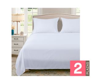 Juego de sábanas 2 plazas microfibra Guarda blanco