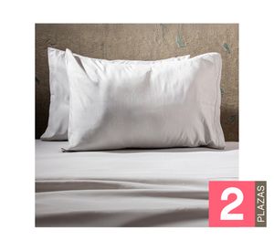 Juego de sábana 2 plazas microfibra Lisas gris