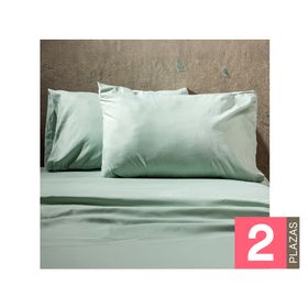 Juego de sábanas 2 plazas microfibra Lisas verde menta
