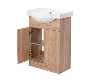 Kit mueble vanitorio Marie rústico 50x80 cm + cubierta