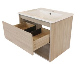 Mueble vanitorio Zoe Acacia 70 cm + cubierta